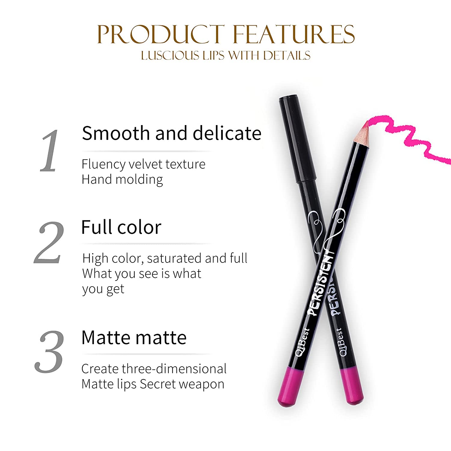 12pcs Long Lasting Lip Liner Pencil