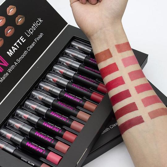 12Pcs Set Matte Long Lasting Lipstick